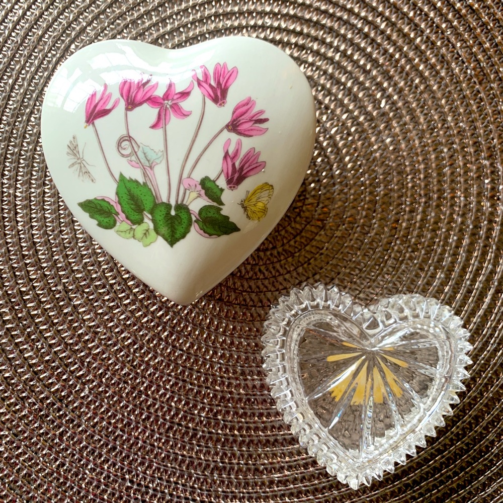 Portmeirion and Gorham crystal heart boxes❣️
